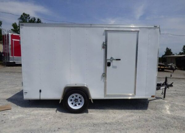 Enclosed Trailer 7'x12' 3500 lb Axle V-Nose W/ Barn Doors Storage - Image 6