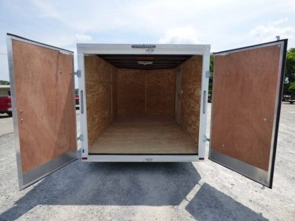 Enclosed Trailer 7'x12' 3500 lb Axle V-Nose W/ Barn Doors Storage - Image 7