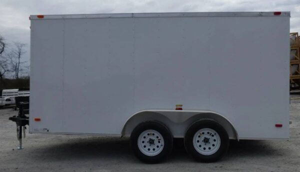 Enclosed Trailer 7'x14' White - V-Nose Lawn Mower Cargo Trailer Storage - Image 3