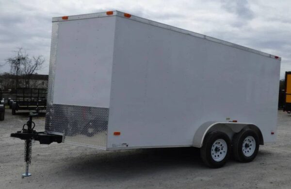 Enclosed Trailer 7'x14' White - V-Nose Lawn Mower Cargo Trailer Storage - Image 2