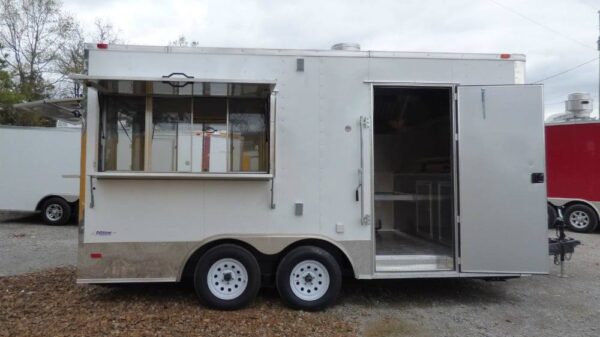 8.5' x 16' Concession Food Trailer White Event Catering - Image 14