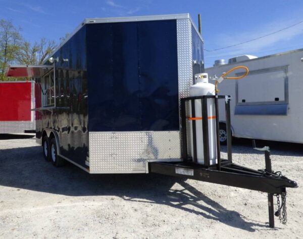 8.5' x 16' Concession Trailer Indigo Blue Food Event Catering - Image 4