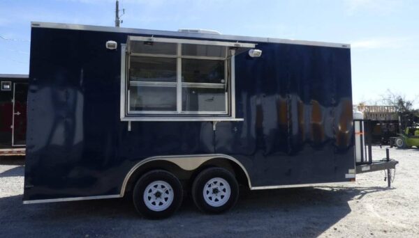 8.5' x 16' Concession Trailer Indigo Blue Food Event Catering - Image 10