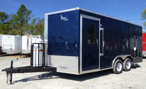 8.5' x 16' Concession Trailer Indigo Blue Food Event Catering - Image 17