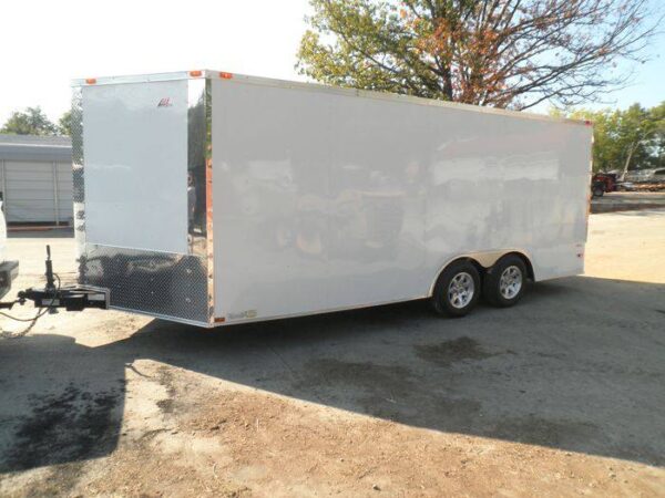 Enclosed Trailer 8.5' X 18' White - Car ATV Bike Hauler - 3500 lb Axles Storage