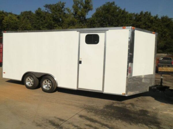 Enclosed Trailer 8.5' X 18' White - Car ATV Bike Hauler - 3500 lb Axles Storage - Image 3