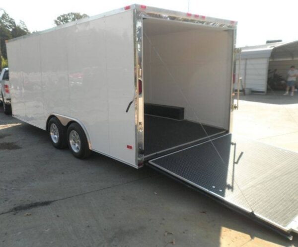 Enclosed Trailer 8.5' X 18' White - Car ATV Bike Hauler - 3500 lb Axles Storage - Image 4