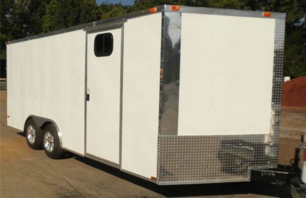 Enclosed Trailer 8.5' X 18' White - Car ATV Bike Hauler - 3500 lb Axles Storage - Image 2