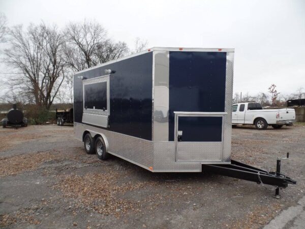 8.5' x 16' Food Concession Trailer Indigo Blue - Image 7