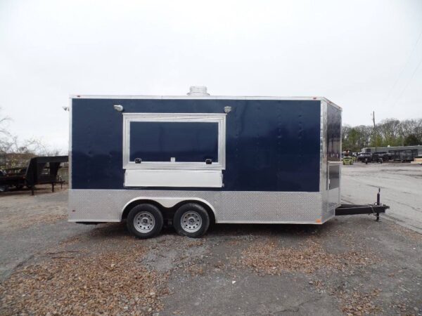 8.5' x 16' Food Concession Trailer Indigo Blue - Image 5