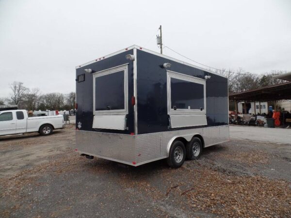 8.5' x 16' Food Concession Trailer Indigo Blue - Image 3