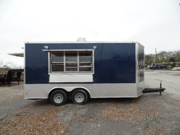 8.5' x 16' Food Concession Trailer Indigo Blue - Image 17