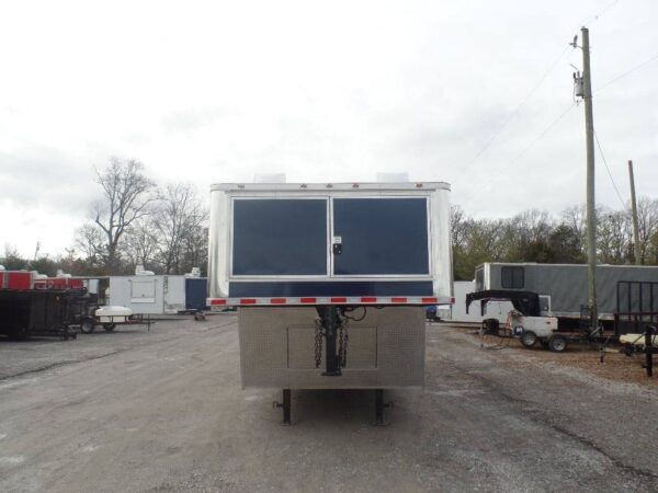 Enclosed 8.5x36' Custom Indigo Blue Goose-Neck Trailer Storage - Image 2