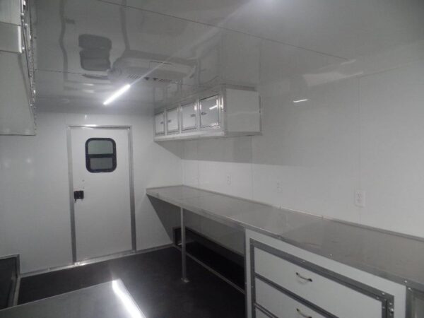 Enclosed 8.5x36' Custom Indigo Blue Goose-Neck Trailer Storage - Image 9