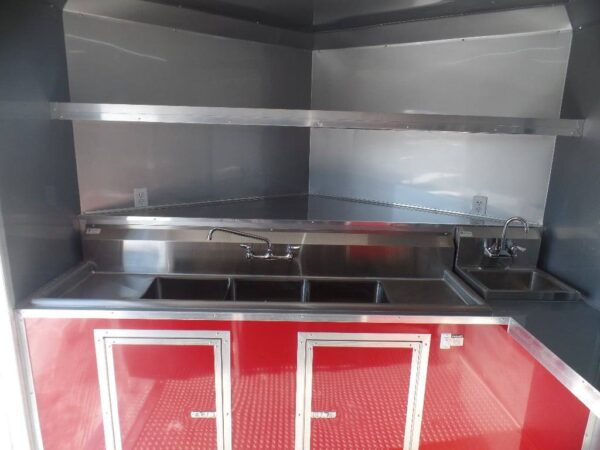 8.5' x 16' Concession Trailer Red Food Catering Event - Image 17