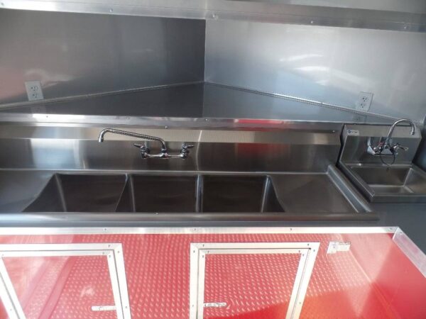 8.5' x 16' Concession Trailer Red Food Catering Event - Image 22