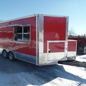8.5' x 16' Concession Trailer Red Food Catering Event