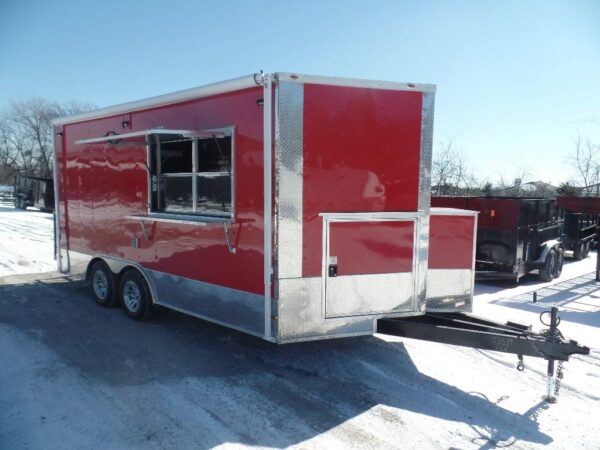 8.5' x 16' Concession Trailer Red Food Catering Event