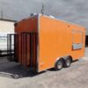 8.5' x 16' Orange Concession Food Trailer - Image 7