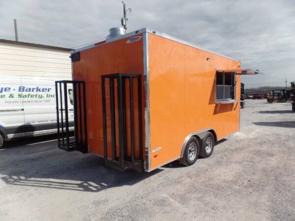 8.5' x 16' Orange Concession Food Trailer - Image 18