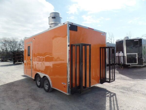 8.5' x 16' Orange Concession Food Trailer - Image 24