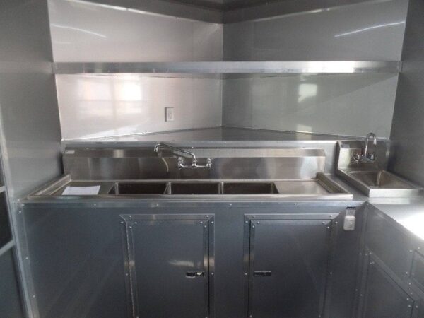 8.5' x 16' Orange Concession Food Trailer - Image 14