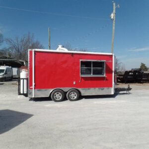 8.5' x 16' Concession Food Victory Red Trailer With Appliances