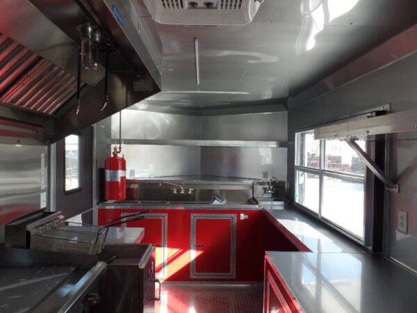 8.5' x 16' Concession Food Victory Red Trailer With Appliances - Image 11