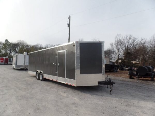 Enclosed 8.5x28 Med. Charcoal Equipment Trailer Storage