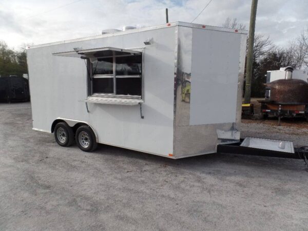 8.5' x 16' Concession Food Trailer White With Appliances - Image 4