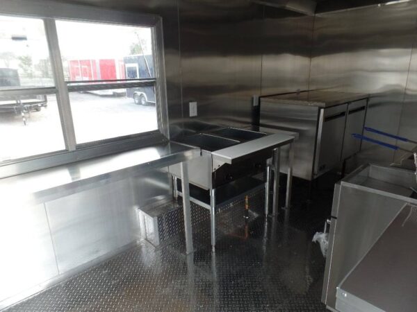8.5' x 16' Concession Food Trailer White With Appliances - Image 9