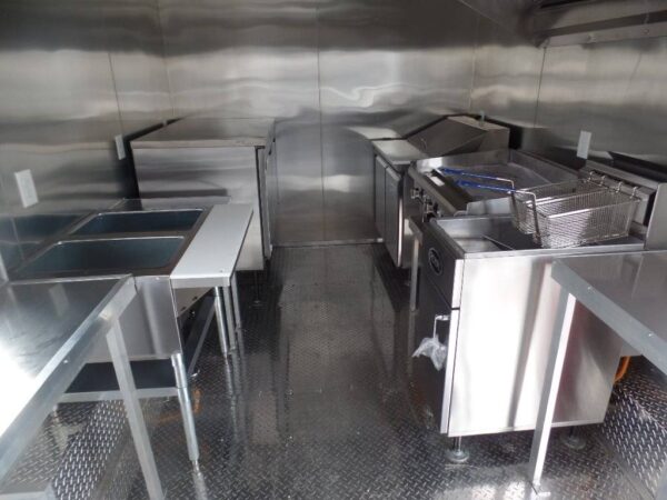 8.5' x 16' Concession Food Trailer White With Appliances - Image 3