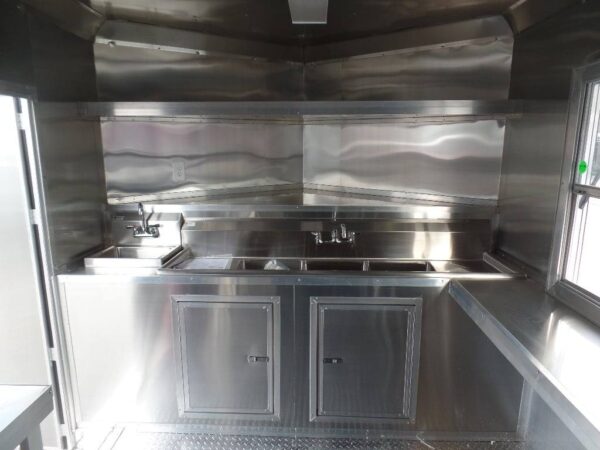 8.5' x 16' Concession Food Trailer White With Appliances - Image 2