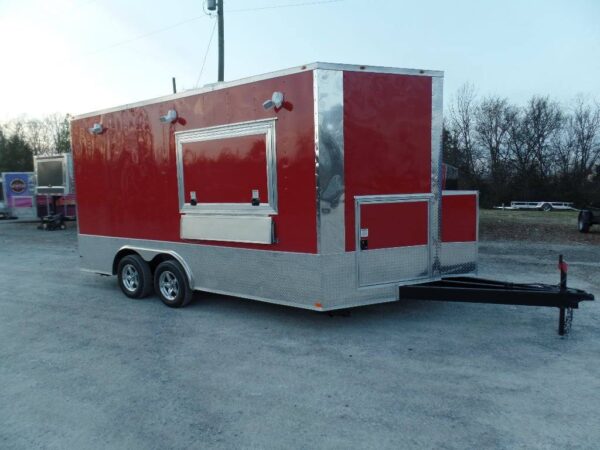 8.5' x 16' Red Concession Food Catering Event Trailer - Image 4