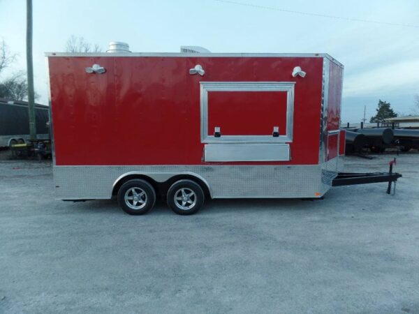 8.5' x 16' Red Concession Food Catering Event Trailer - Image 18