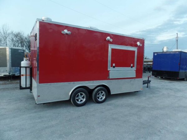 8.5' x 16' Red Concession Food Catering Event Trailer - Image 27
