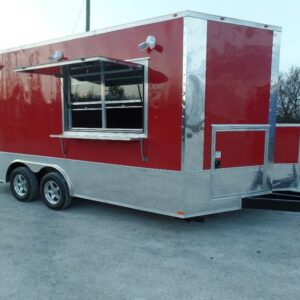 8.5' x 16' Red Concession Food Catering Event Trailer
