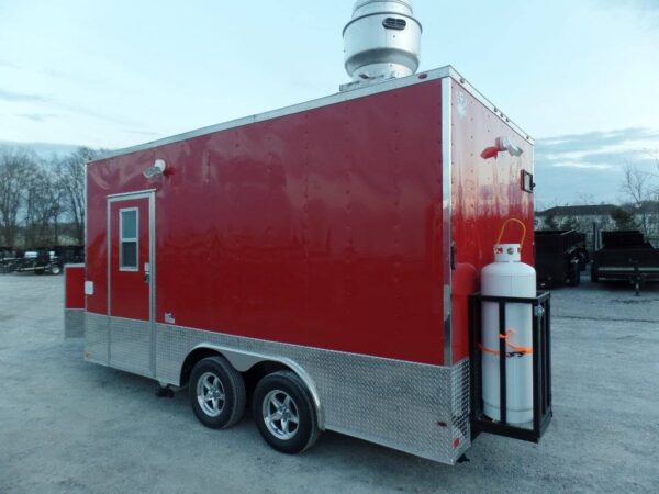 8.5' x 16' Red Concession Food Catering Event Trailer - Image 19
