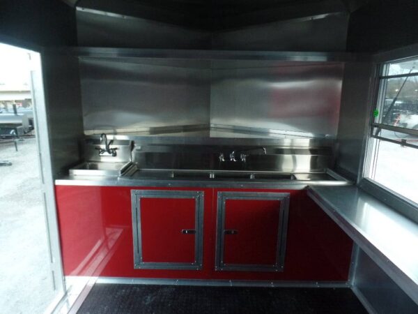 8.5' x 16' Red Concession Food Catering Event Trailer - Image 26
