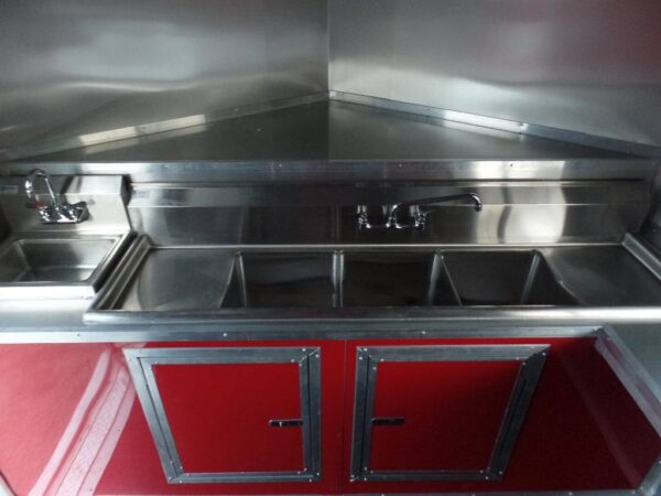 8.5' x 16' Red Concession Food Catering Event Trailer - Image 5