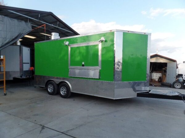 8.5' x 16' Lime Green Concession Food Catering Trailer - Image 2