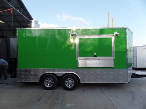 8.5' x 16' Lime Green Concession Food Catering Trailer - Image 23