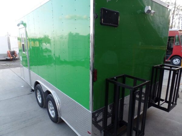 8.5' x 16' Lime Green Concession Food Catering Trailer - Image 13
