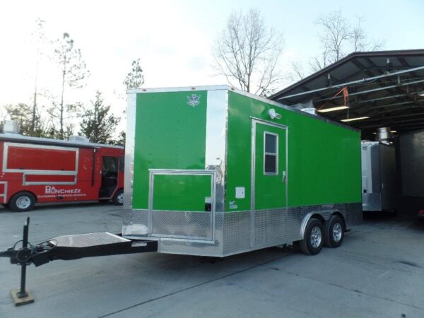 8.5' x 16' Lime Green Concession Food Catering Trailer - Image 11
