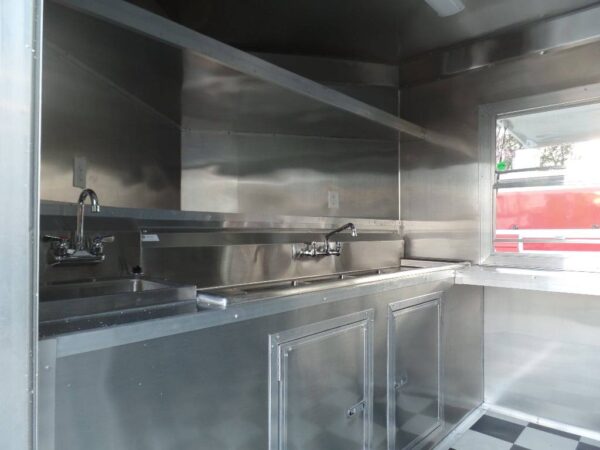 8.5' x 16' Lime Green Concession Food Catering Trailer - Image 9