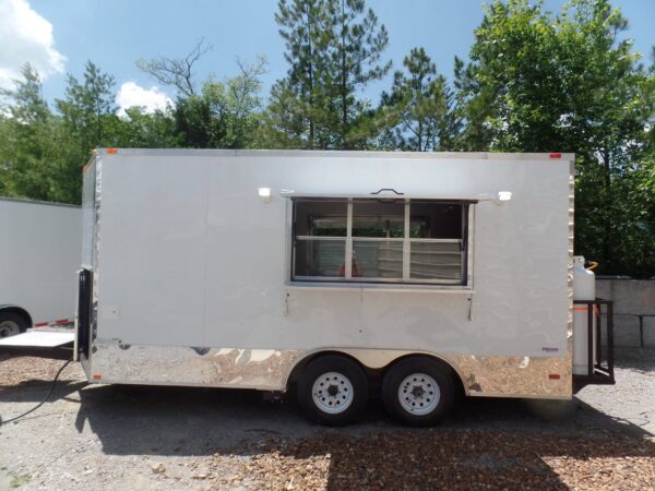 8.5' x 16' Concession Food Trailer White Event Catering - Image 31