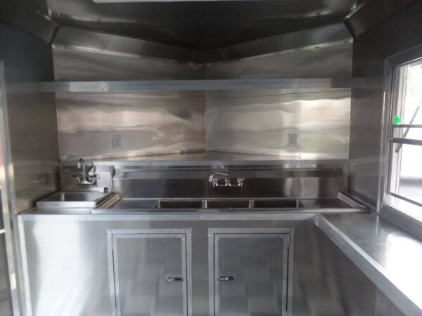 8.5' x 16' Lime Green Concession Food Catering Trailer - Image 3