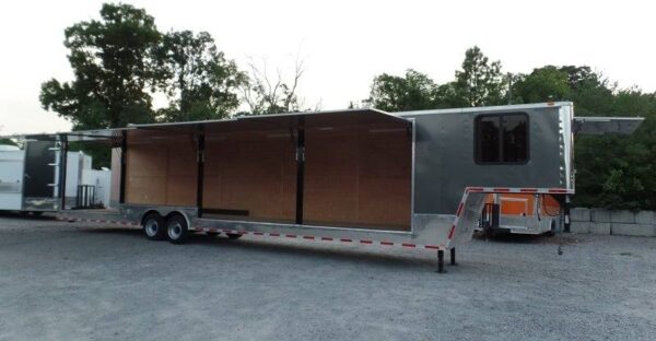 8.5 X 48 Charcoal Grey Enclosed Trailer Storage
