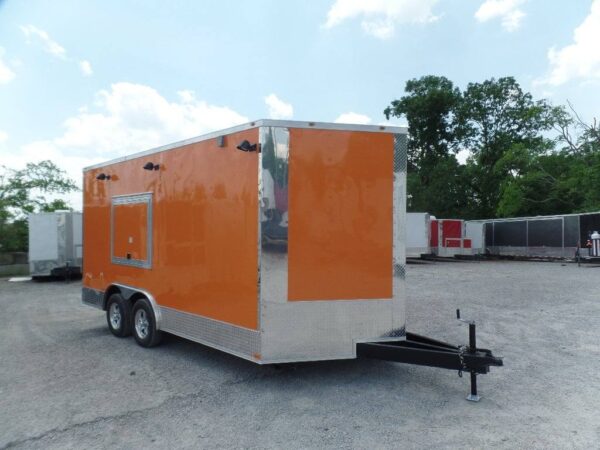 8.5' x 16' Orange Concession Food Trailer With Appliances - Image 20
