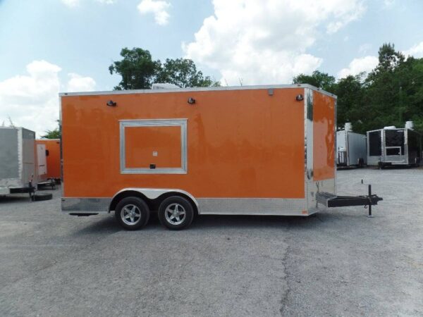 8.5' x 16' Orange Concession Food Trailer With Appliances - Image 2